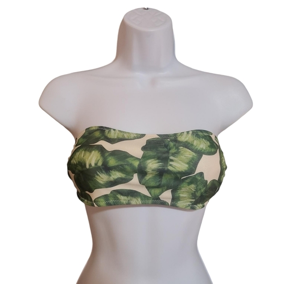 Other - Jungle bandeau leaf print bikini top M